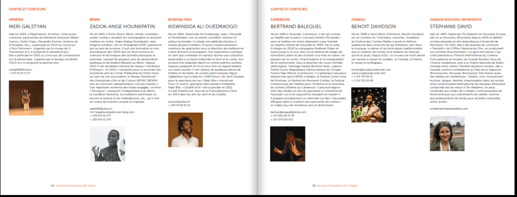 Catalogue des 8èmes jeux de la francophonie, Abidjan 2017